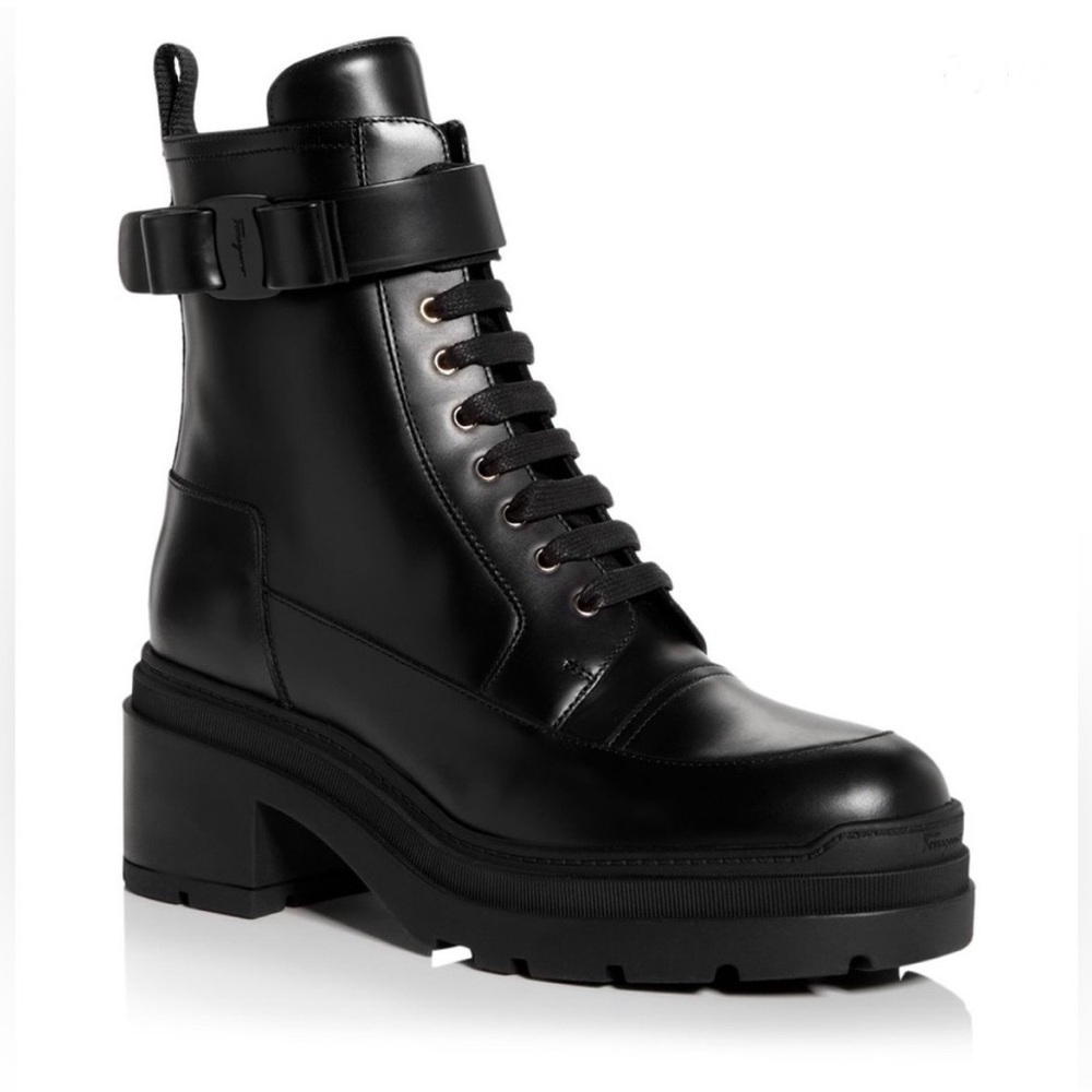 Ferragamo Lober Leather Biker Boot